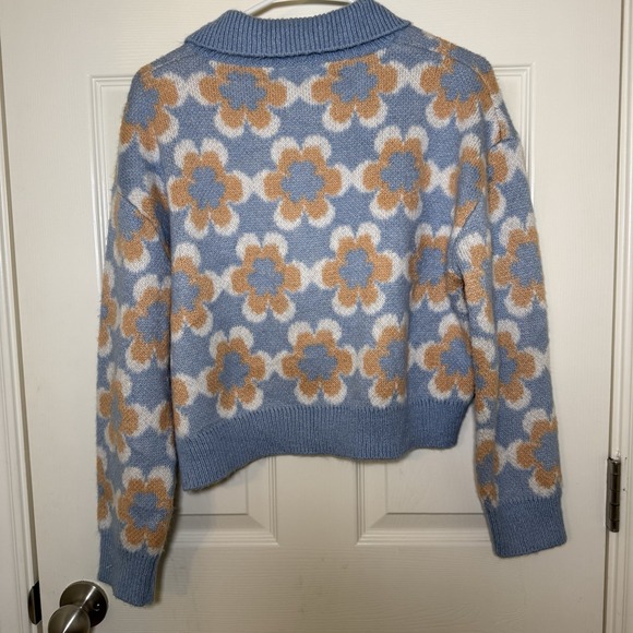 Industry Republic Clothing Knit Button-Up Floral Cardigan Collared‎ Sz S/P - Picture 4 of 9